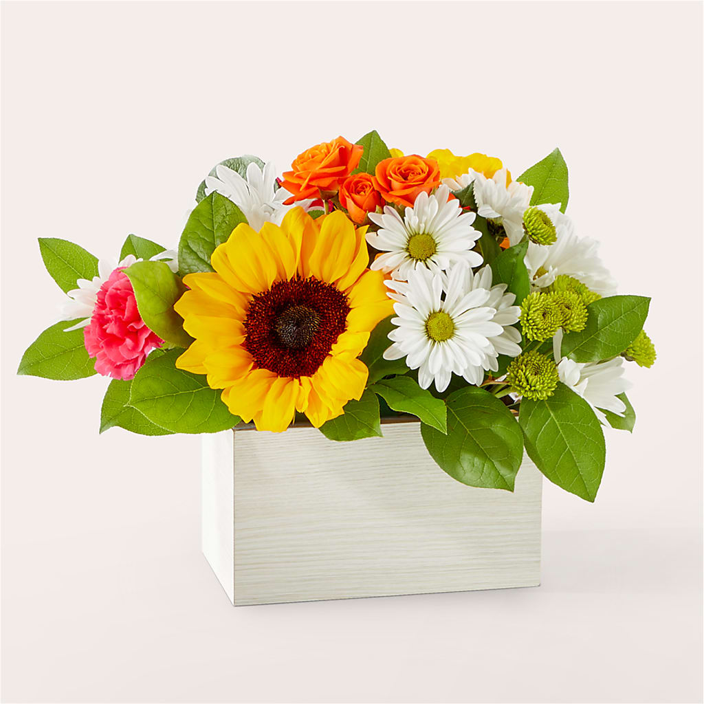 Sun-drenched Blooms Box Bouquet – Flowers And Decor Same Day, Vero Beach FL