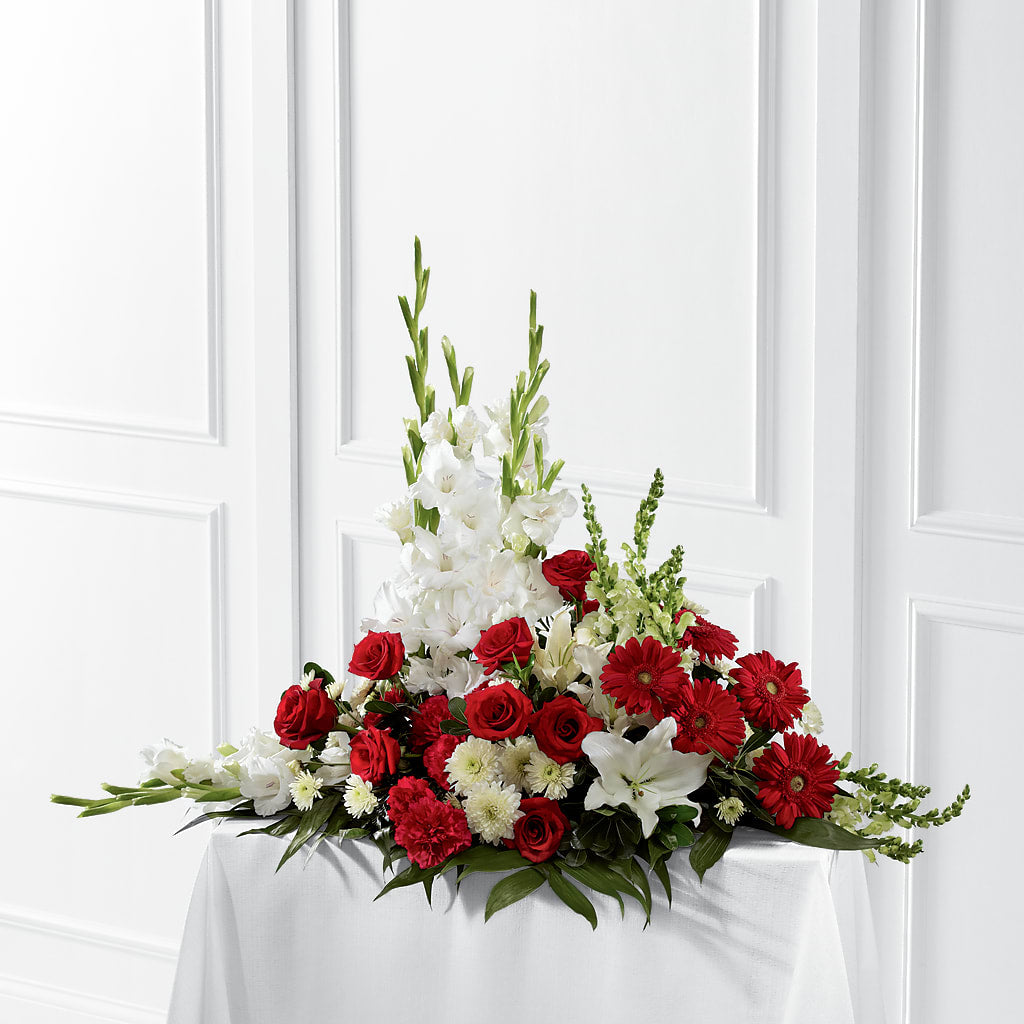 Crimson & White Arrangement – Flowers And Decor Same Day, Vero Beach FL