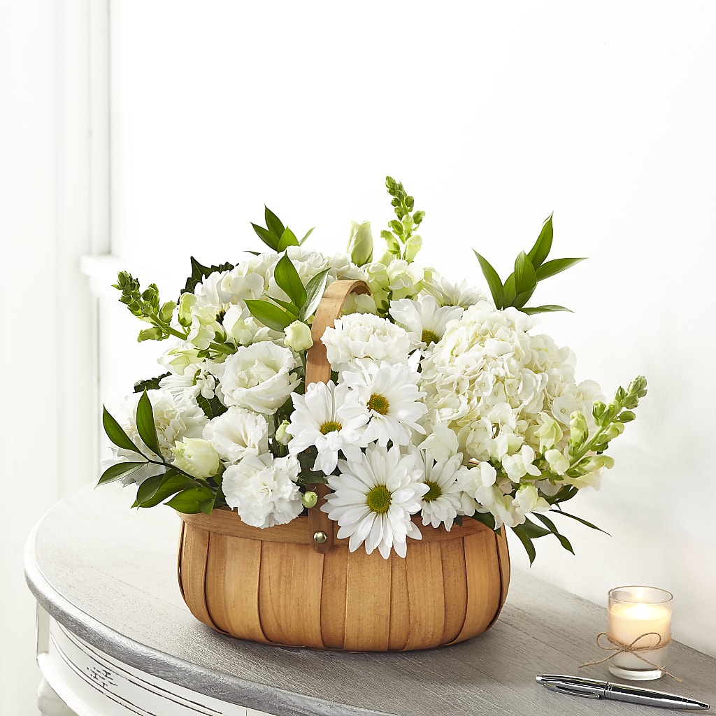 Pure Ivory Basket – Flowers And Decor Same Day, Vero Beach FL