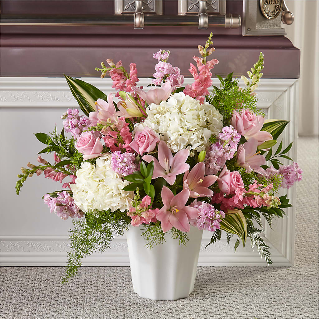 Simply Serene Floor Basket – Flowers And Decor Same Day, Vero Beach FL