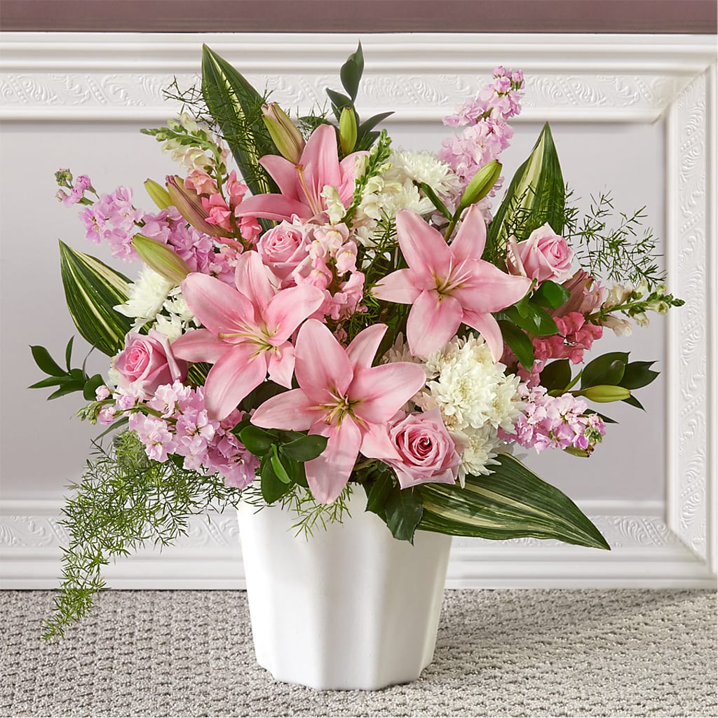 Simply Serene Floor Basket – Flowers And Decor Same Day, Vero Beach FL