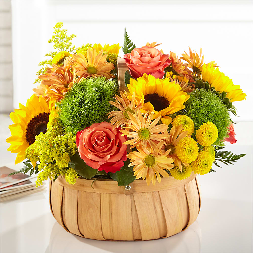 Harvest Sunflower Basket – Flowers And Decor Same Day, Vero Beach FL