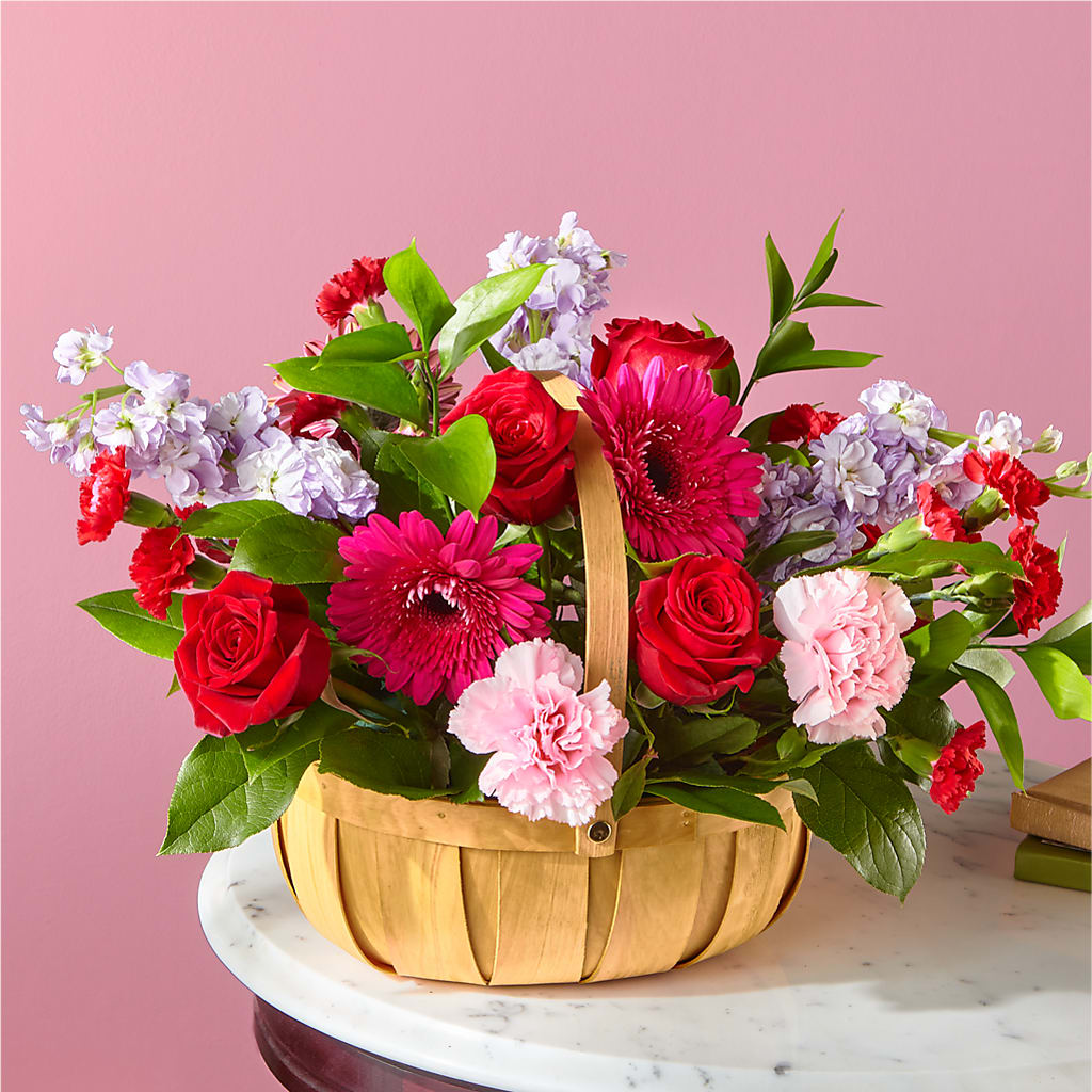 Pink Picnic Basket – Flowers And Decor Same Day, Vero Beach FL