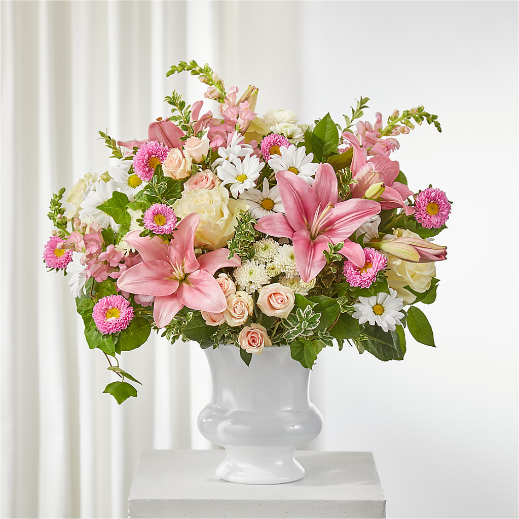 Empathetic Blooms Urn Arrangement – Flowers And Decor Same Day, Vero Beach FL
