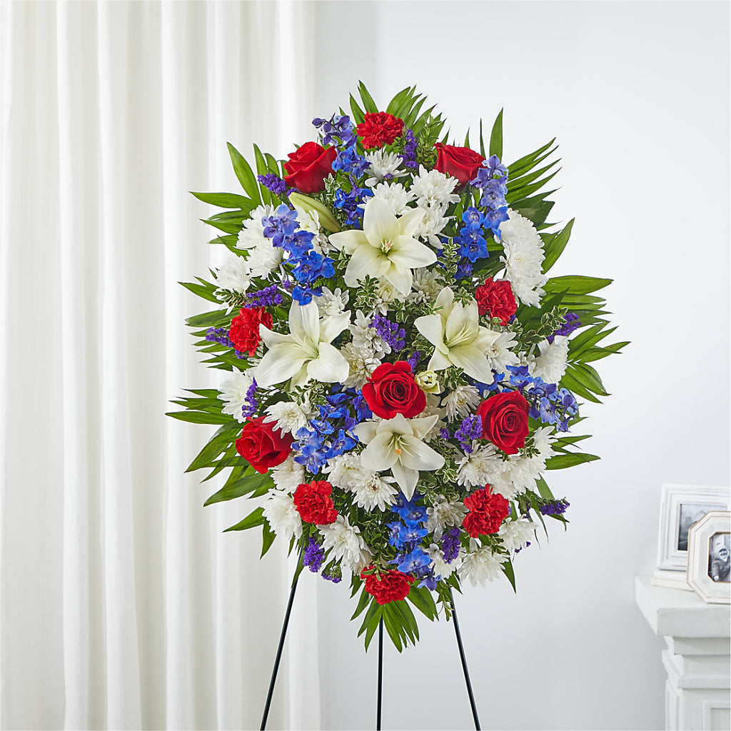 Cherished Service Standing Spray – Flowers And Decor Same Day, Vero Beach FL
