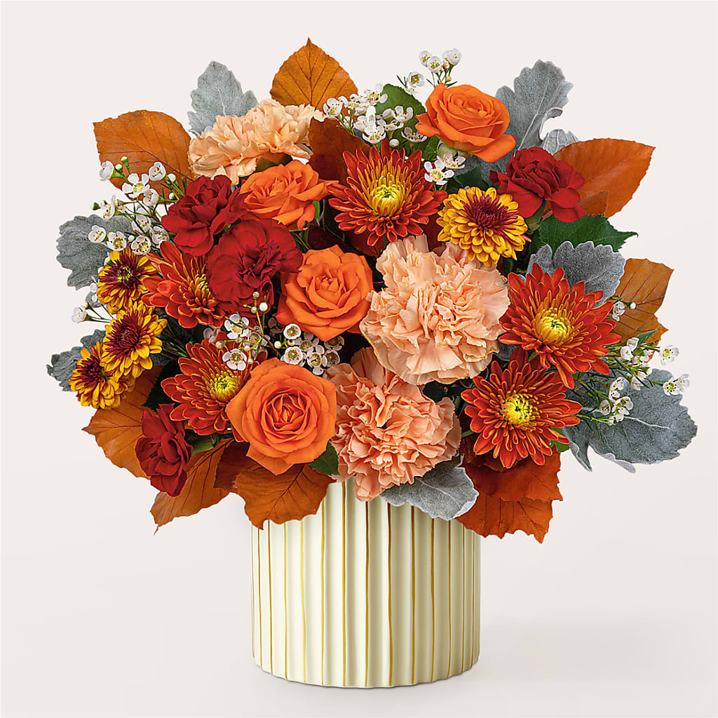 Merlot Bouquet with Ivory Vase – Flowers And Decor Same Day, Vero Beach FL