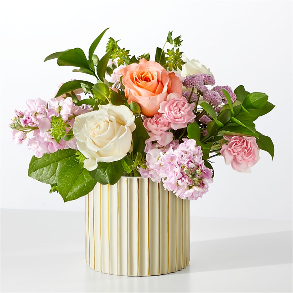 French Market Bouquet with Ivory Vase – Flowers And Decor Same Day, Vero Beach FL