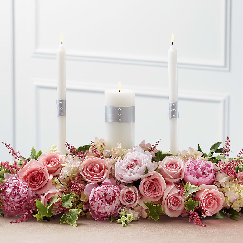 Worldwide Romance Unity Candle Arrangement – Flowers And Decor Same Day, Vero Beach FL