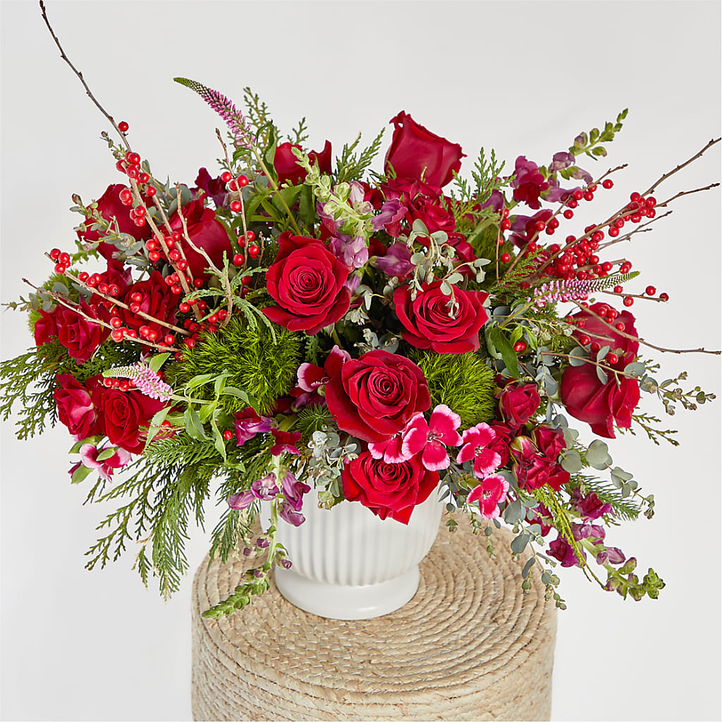 Big Red Bow Bouquet –  Flowers And Decor Same Day, Vero Beach FL