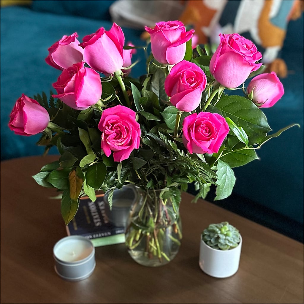 Long Stem Pink Rose Bouquet –  Flowers And Decor Same Day, Vero Beach FL