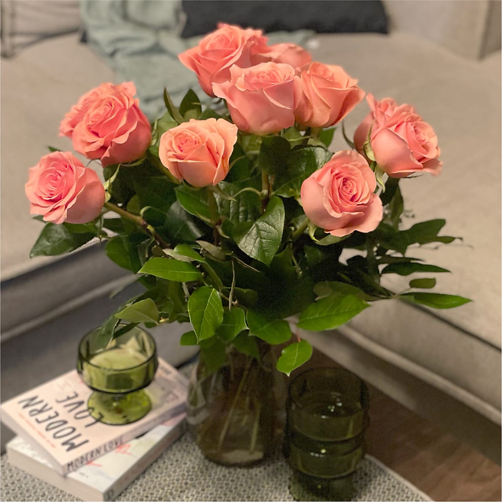 Long Stem Pink Rose Bouquet –  Flowers And Decor Same Day, Vero Beach FL