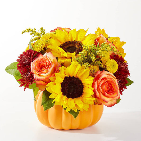 Golden Gourd Pumpkin Bouquet –  Flowers And Decor Same Day, Vero Beach FL