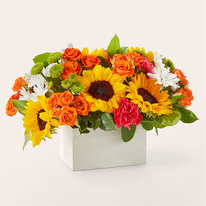 Sun-drenched Blooms Box Bouquet –  Flowers And Decor Same Day, Vero Beach FL
