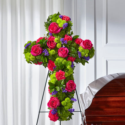 Tribute Rose Floral Cross –  Flowers And Decor Same Day, Vero Beach FL