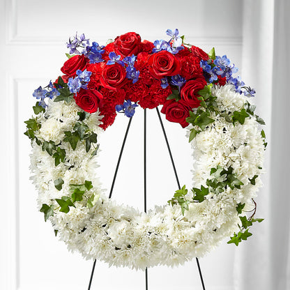 Patriotic Passion Wreath –  Flowers And Decor Same Day, Vero Beach FL