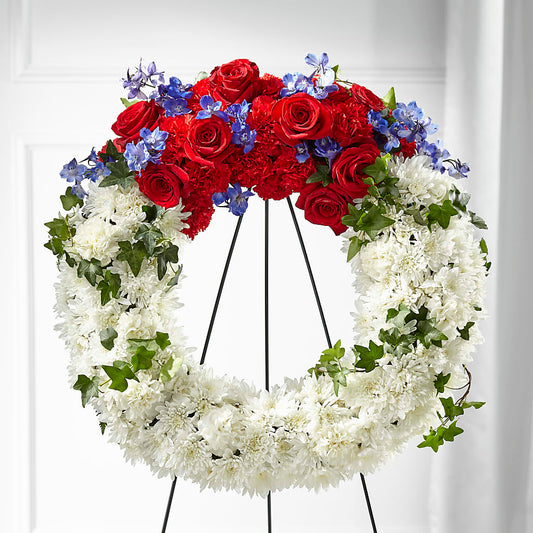 Patriotic Passion Wreath –  Flowers And Decor Same Day, Vero Beach FL