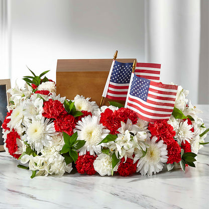 Spirit of Patriotism Cremation Adornment –  Flowers And Decor Same Day, Vero Beach FL