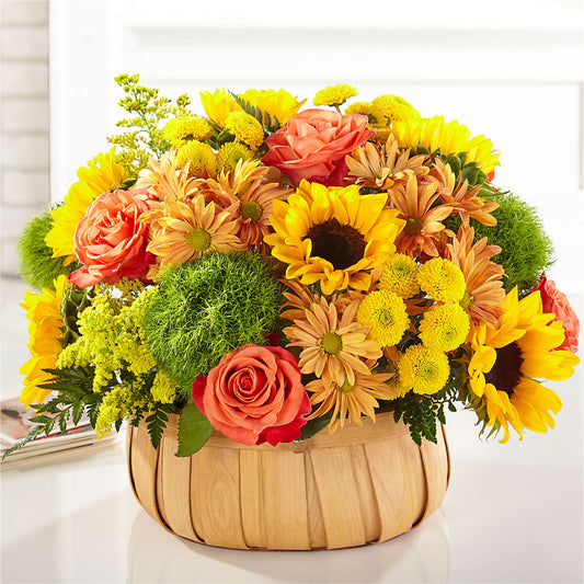 Harvest Sunflower Basket –  Flowers And Decor Same Day, Vero Beach FL
