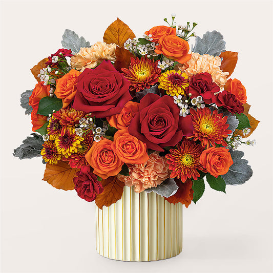Merlot Bouquet with Ivory Vase –  Flowers And Decor Same Day, Vero Beach FL