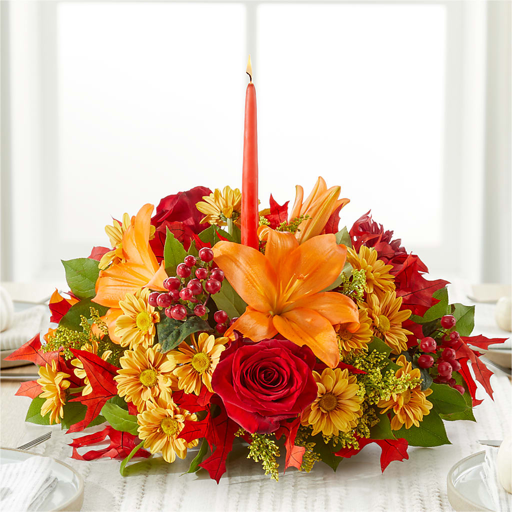 Autumn's Embrace Centerpiece –  Flowers And Decor Same Day, Vero Beach FL