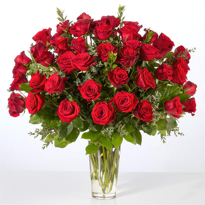 Forever Yours Fifty Stem Red Rose Bouquet –  Flowers And Decor Same Day, Vero Beach FL