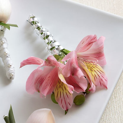 Pink Peruvian Lily Boutonniere –  Flowers And Decor Same Day, Vero Beach FL