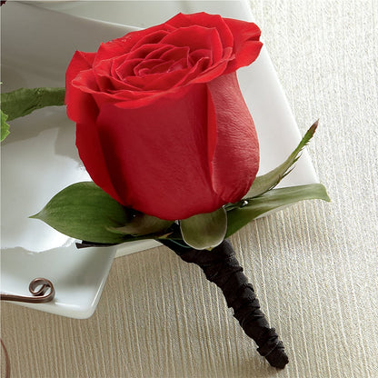 Red Rose Boutonniere –  Flowers And Decor Same Day, Vero Beach FL