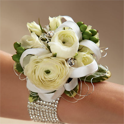 White Wedding Corsage –  Flowers And Decor Same Day, Vero Beach FL